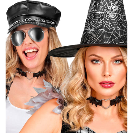 Halloween-choker med flagermus