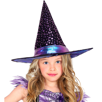 Halloween-heksehat til børn med stjerner og måne