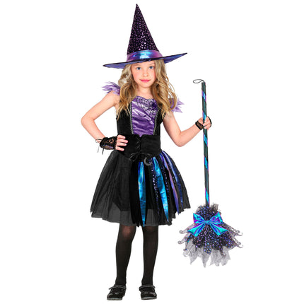 Halloween-heksekost med stjerner og måne, 85 cm