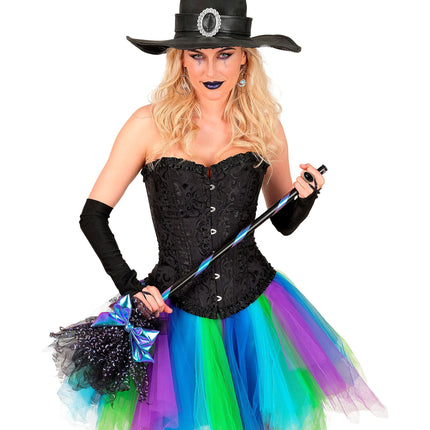 Halloween-heksekost med stjerner og måne, 85 cm