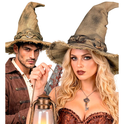 Halloween-heksehat, brun