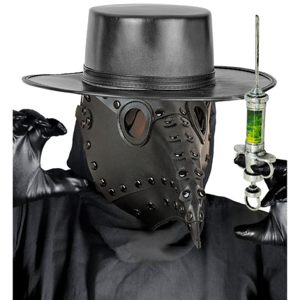 Halloween-maske: Sort pestlæge