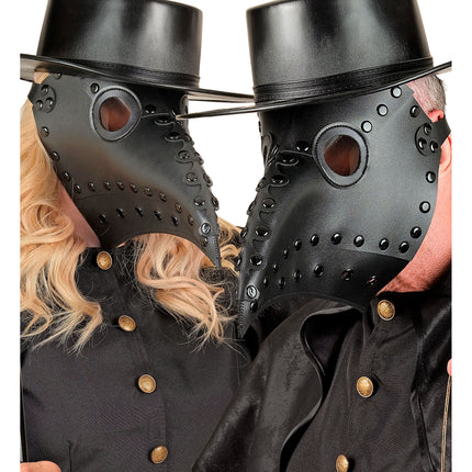 Halloween-maske: Sort pestlæge