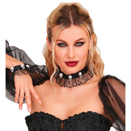 Halloween-smykkesæt med choker og armbånd