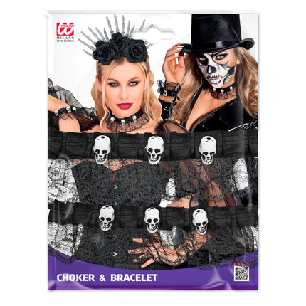 Halloween-smykkesæt med choker og armbånd