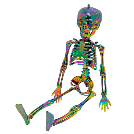 Halloween-skelet i regnbuefarver, 28 cm