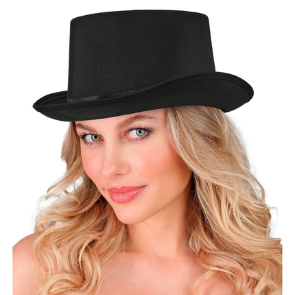 Halloween-cylinderhat, sort, 60 cm
