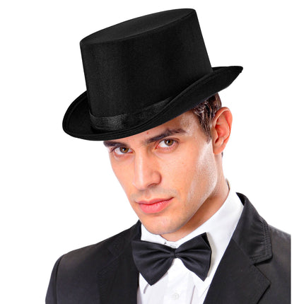 Halloween-cylinderhat, sort, 60 cm