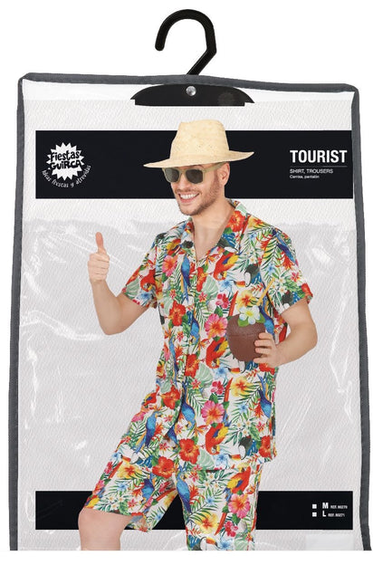 Hawaii kostume mænd 2 dele