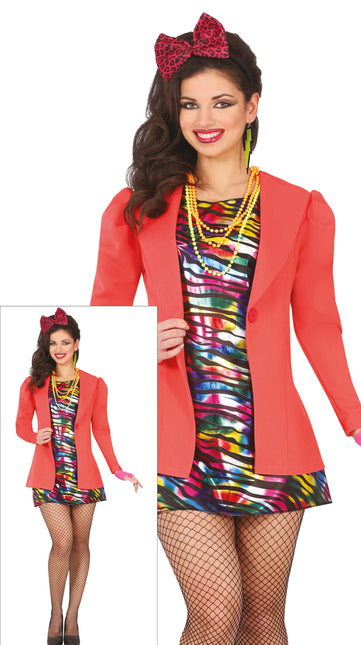 Neon 80S kostume regnbue damer