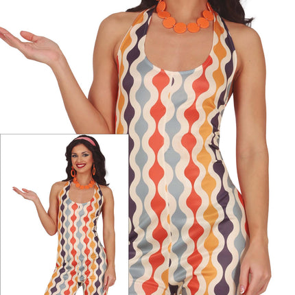 Disco 70S Jumpsuit Farvet til damer
