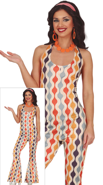 Disco 70S Jumpsuit Farvet til damer