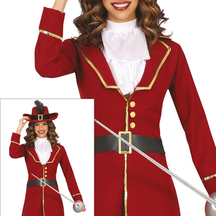 Piratkostume Bordeauxrød til damer