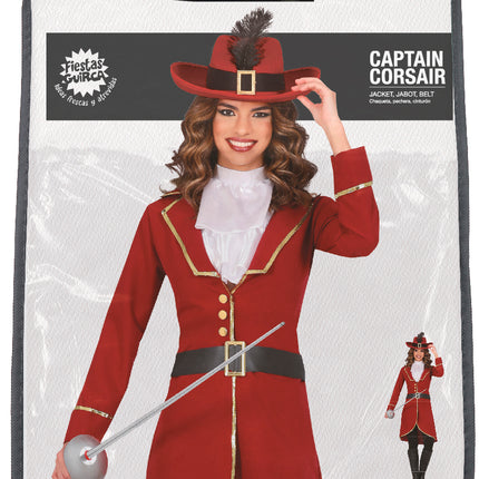 Piratkostume Bordeauxrød til damer