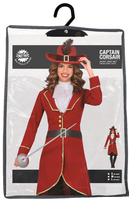 Piratkostume Bordeauxrød til damer
