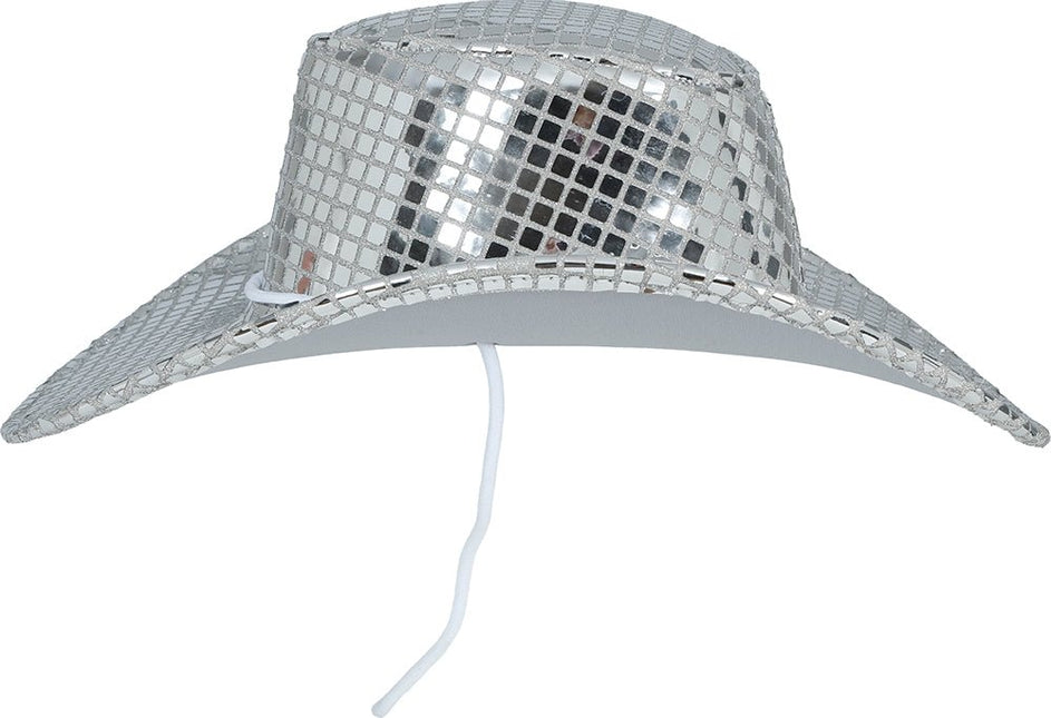 80s silver disco cowboy hat, adult van Fiestas Guirca koop je bij Partywinkel