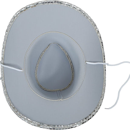 80s silver disco cowboy hat, adult van Fiestas Guirca koop je bij Partywinkel