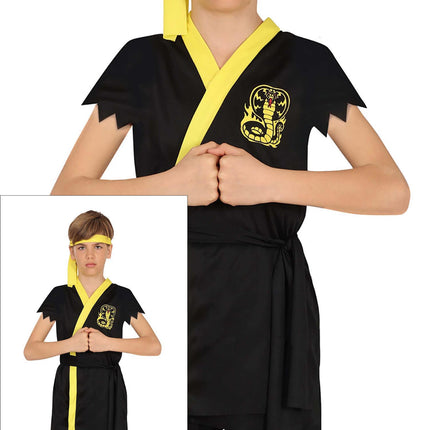 Ninja Kostume Sort Gul Dreng