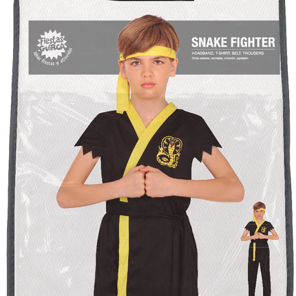Ninja Kostume Sort Gul Dreng