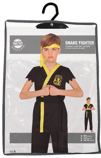 Ninja Kostume Sort Gul Dreng