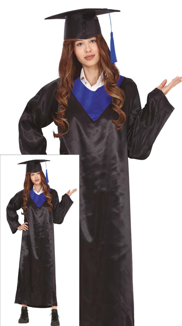 Afslutningskjole Sort Blå Damer