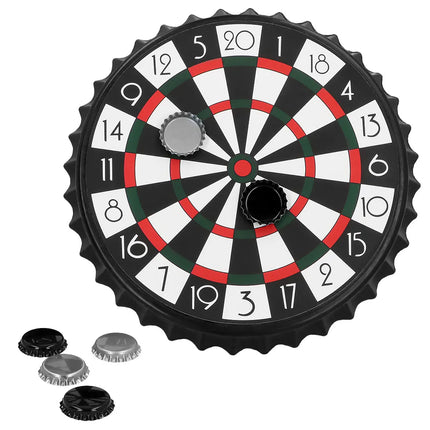 Drik- og dartspil-sæt (dartskive 25 cm, 6 ølkapsler)