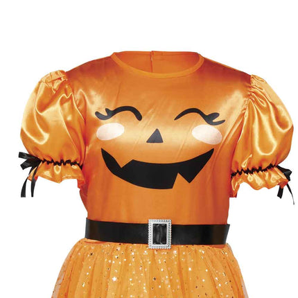 Halloween-kjole, orange, til børn, heks