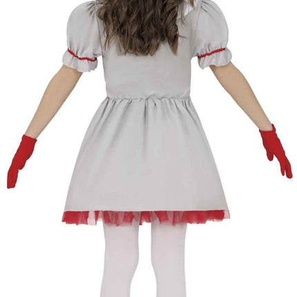 Halloween-kjole, hvid, børn, vintage, klovn