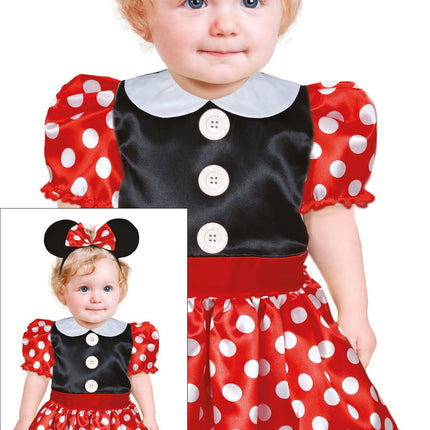 Minnie Mouse Kostume Rød Hvid Baby