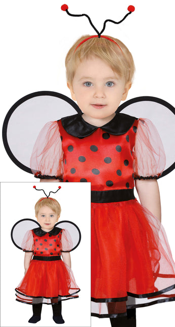 Mariehøne småbørnskostume pige