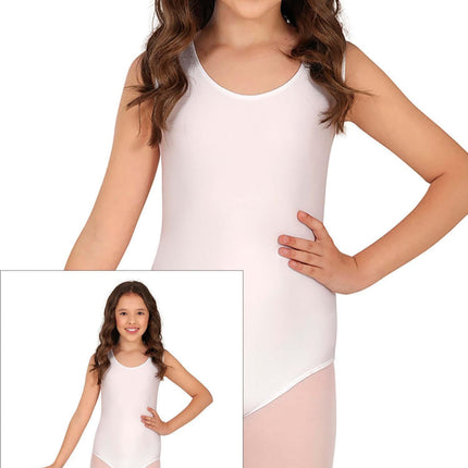 Hvid pigetrøje uden ærmer