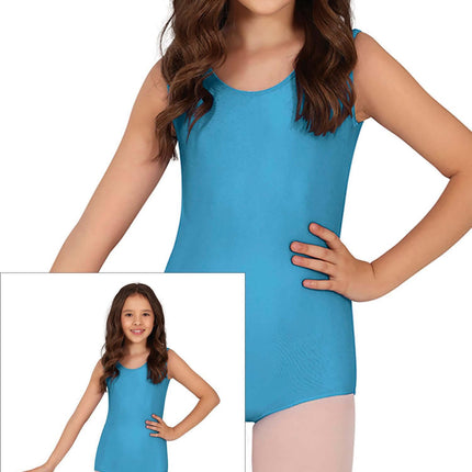 Gymnastikdragt turkis pige uden ærmer