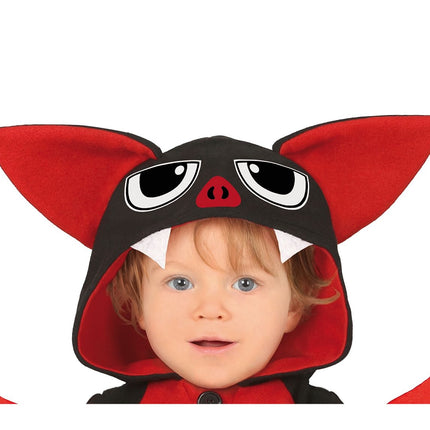 Flagermus kostume baby rød