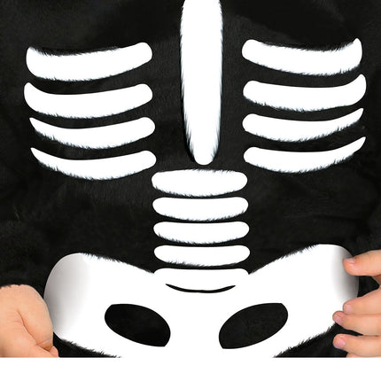 Skelet halloweenkostume baby sort og hvid