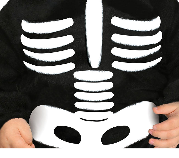Skelet halloweenkostume baby sort og hvid