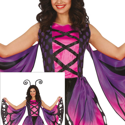 Sommerfuglekostume Lilla sommerfugl til damer