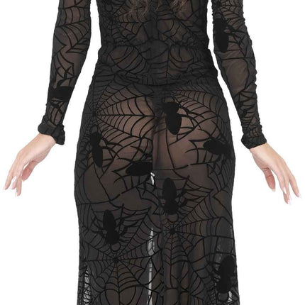 Halloween-kjole, sort, til kvinder, gotisk, med blonder