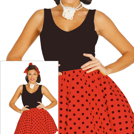 Grease-kostume til damer, rød