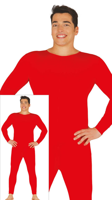 Second Skin Suit Kostume Rød Mænd