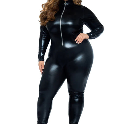Sort catsuit til damer Leg Avenue
