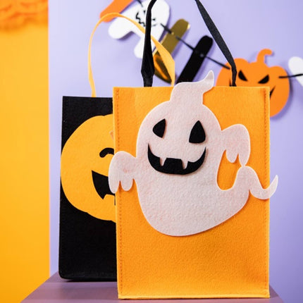 Trick or Treat Bag Filtgræskar - Halloween BoOo! - 27x20x10 cm