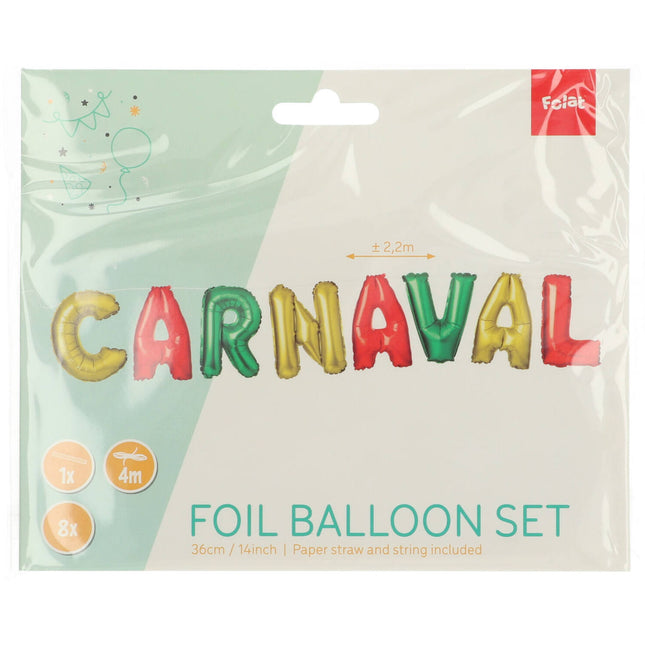 Folieballoner 'Carnival' Multicoloured 36cm - 8 stk