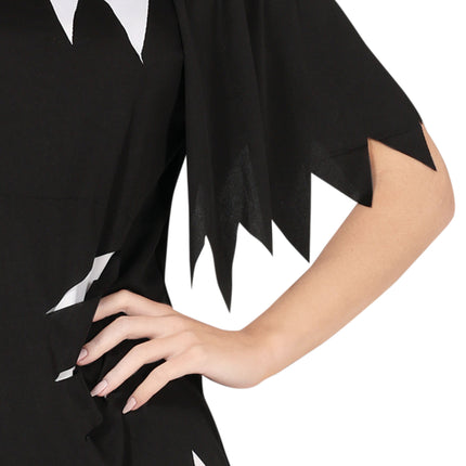 Halloween-kostume, sort og hvid, til kvinder, ikke-binært
