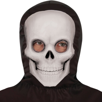 Halloween-kostume: sort-hvidt skelet, 2-delt