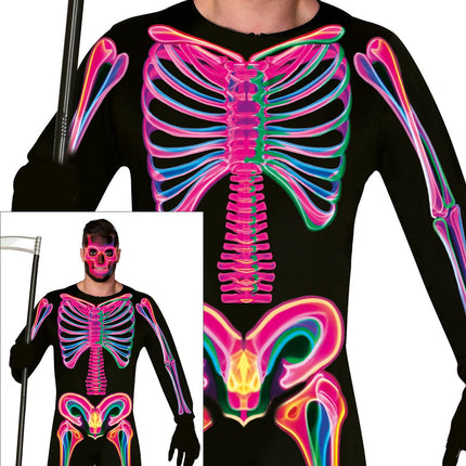Halloween-kostume til mænd: Neon-skelet