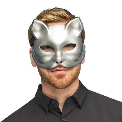 Halvmaske Kitty sølv