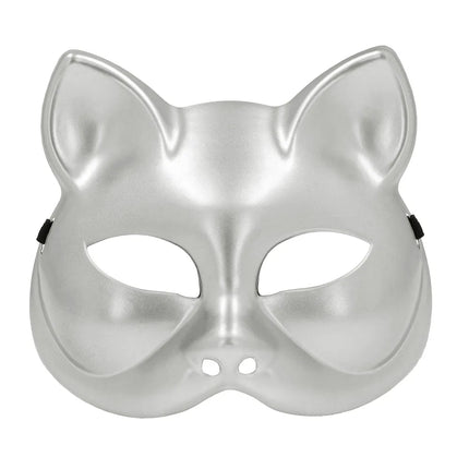 Halvmaske Kitty sølv