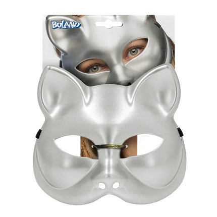 Halvmaske Kitty sølv