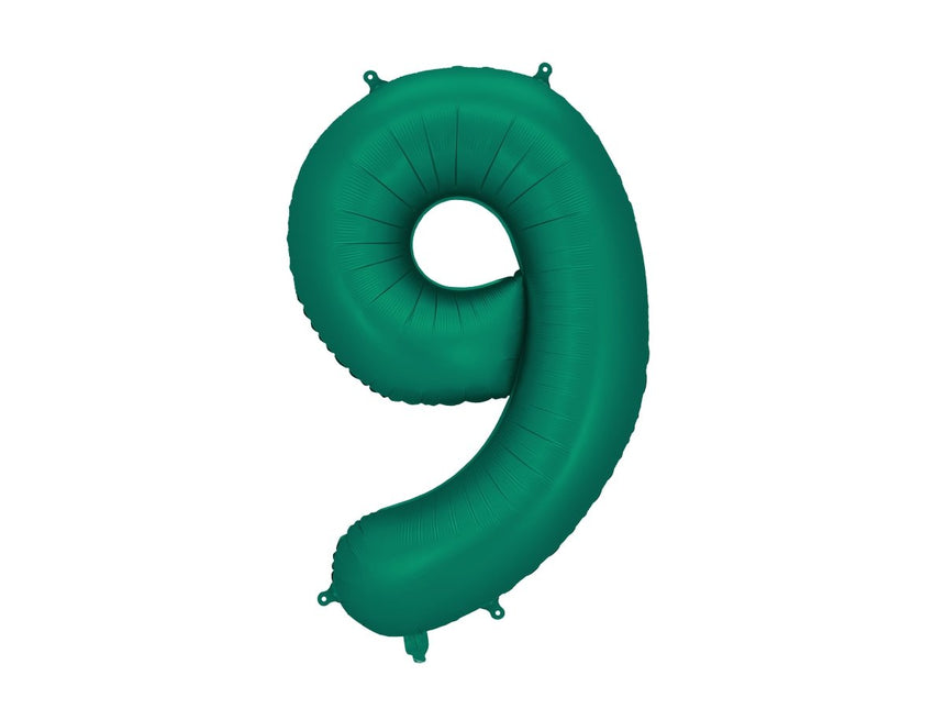 9 Jaar Cijfer Ballon Groen 86cm van Partydeco koop je bij Partywinkel