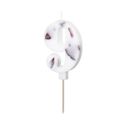 9 Jaar Kaars Bloemblaadjes 8cm van Partydeco koop je bij Partywinkel